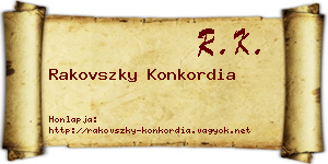 Rakovszky Konkordia névjegykártya